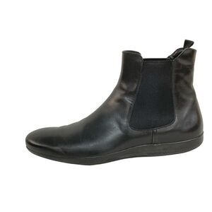 Prada Short Boots 9 Men's - Black Side Gore Leather